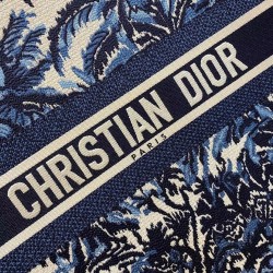 Dior Book Tote Bag In Blue Dior Palms Embroidery 195