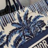 Dior Book Tote Bag In Blue Dior Palms Embroidery 195