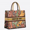 Dior Book Tote Bag In Yellow Multicolor Dior Paisley Embroidery 256