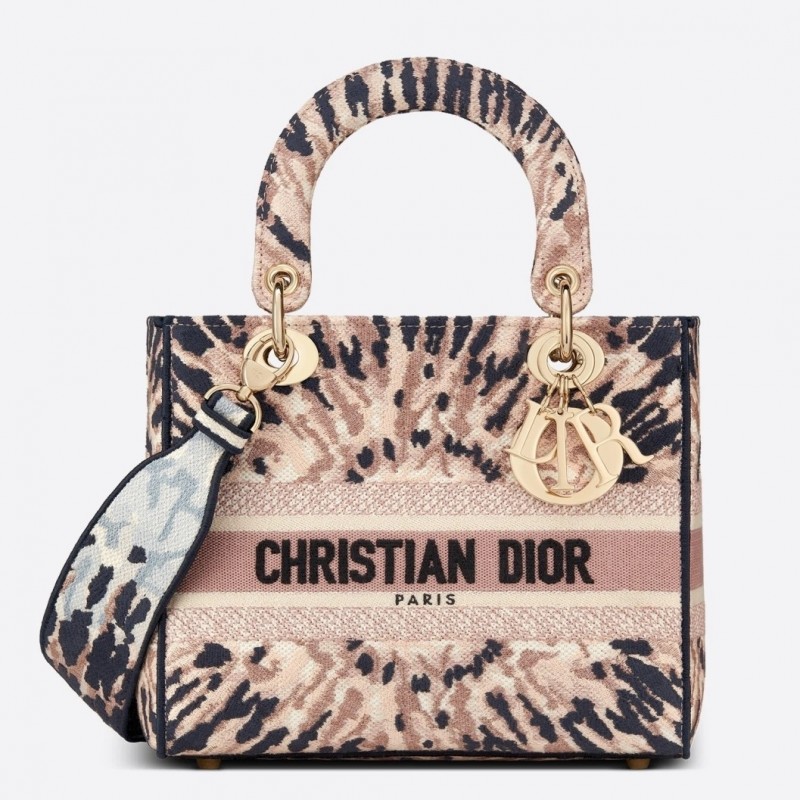 Dior Medium Lady D-Lite Bag In Multicolor Tie Embroidery 519