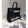 Dior Book Tote Bag In Black Surrealism Printed Calfskin 741