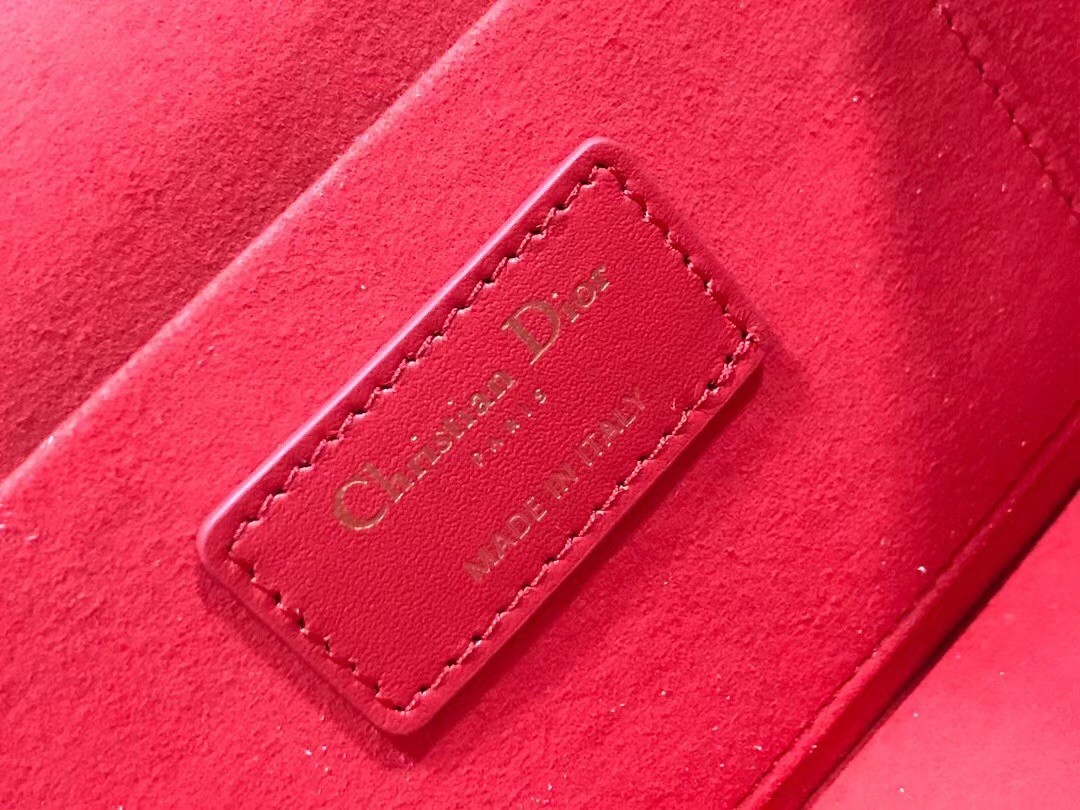 Dior Small Travel Vanity Case In Red Cannage Lambskin 533