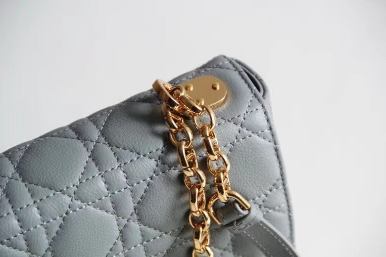 Dior Small Caro Bag In Cloud Blue Cannage Calfskin 546