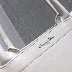 Dior Book Tote Bag In White Surrealism Printed Calfskin 593