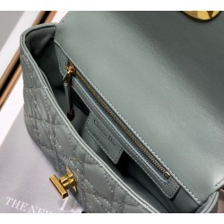 Dior Small Caro Bag In Grey Cannage Calfskin 683