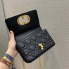 Dior Small Caro Bag In Black Cannage Calfskin 719