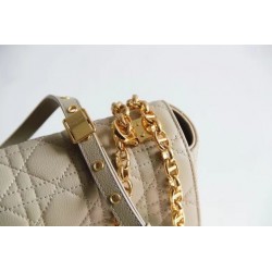 Dior Large Caro Bag In Beige Cannage Calfskin 991