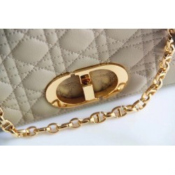 Dior Large Caro Bag In Beige Cannage Calfskin 991