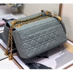 Dior Large Caro Bag In Grey Cannage Calfskin 015