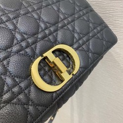 Dior Large Caro Bag In Black Cannage Calfskin 232