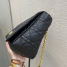 Dior Large Caro Bag In Black Cannage Calfskin 232