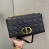 Dior Large Caro Bag In Black Cannage Calfskin 232