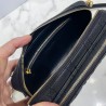 Dior Caro Double Pouch In Black Cannage Calfskin 305