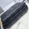 Dior Caro Double Pouch In Black Cannage Calfskin 305