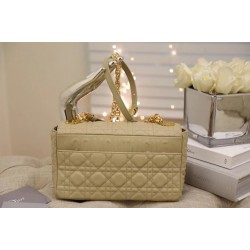 Dior Caro Medium Bag In Beige Cannage Calfskin 572