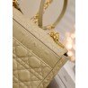 Dior Caro Medium Bag In Beige Cannage Calfskin 572