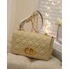 Dior Caro Medium Bag In Beige Cannage Calfskin 572