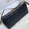 Dior Caro Medium Bag In Black Cannage Calfskin 908