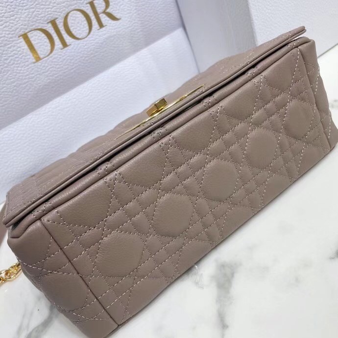 Dior Caro Medium Bag In Taupe Cannage Calfskin 972