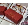 Dior Medium Dioramour Caro Red Bag with Heart Motif 039