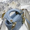 Dior Micro Lady Dior Bag In Blue Cannage Lambskin 260