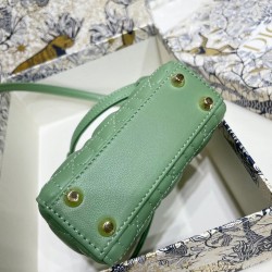 Dior Micro Lady Dior Bag In Mint Cannage Lambskin 271