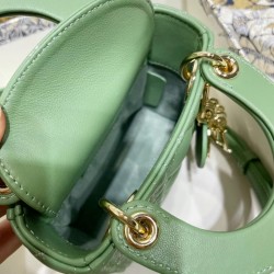 Dior Micro Lady Dior Bag In Mint Cannage Lambskin 271