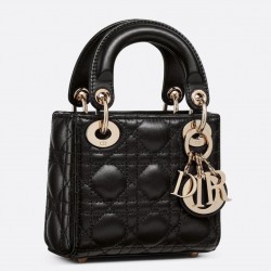 Dior Micro Lady Dior Bag In Black Cannage Lambskin 303