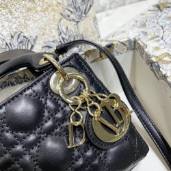 Dior Micro Lady Dior Bag In Black Cannage Lambskin 303