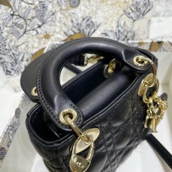 Dior Micro Lady Dior Bag In Black Cannage Lambskin 303