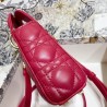 Dior Micro Lady Dior Bag In Red Cannage Lambskin 345