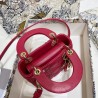 Dior Micro Lady Dior Bag In Red Cannage Lambskin 345