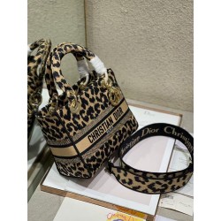 Dior Medium Lady D-Lite Bag In Beige Multicolor Mizza Embroidery 389