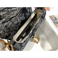 Dior Saddle Bag In Blue Toile de Jouy Reverse Jacquard 448