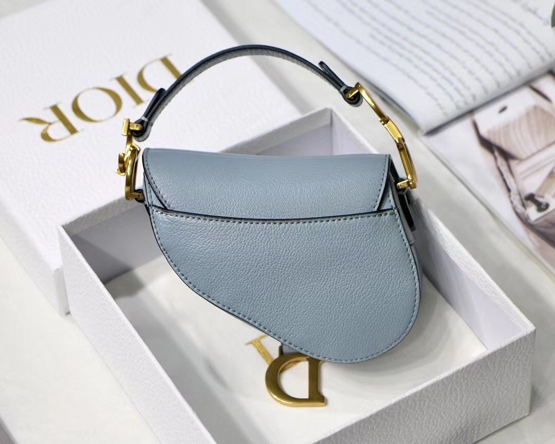 Dior Micro Saddle Bag In Cloud Blue Goatskin 670