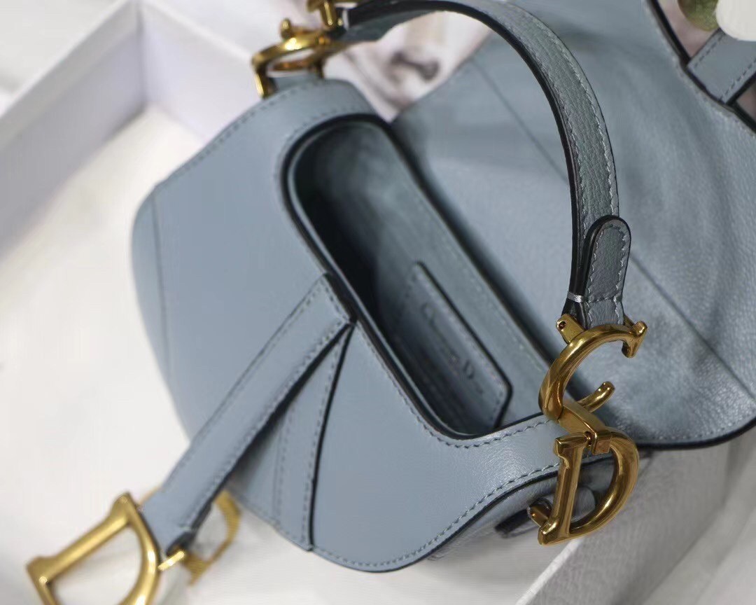 Dior Micro Saddle Bag In Cloud Blue Goatskin 670