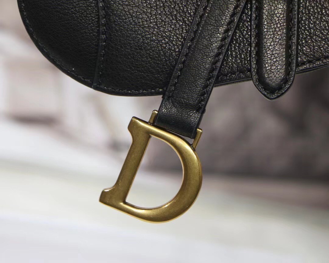 Dior Micro Saddle Bag In Black Goatskin 232