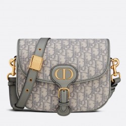 Dior Medium Bobby Bag In Grey Dior Oblique Canvas 088