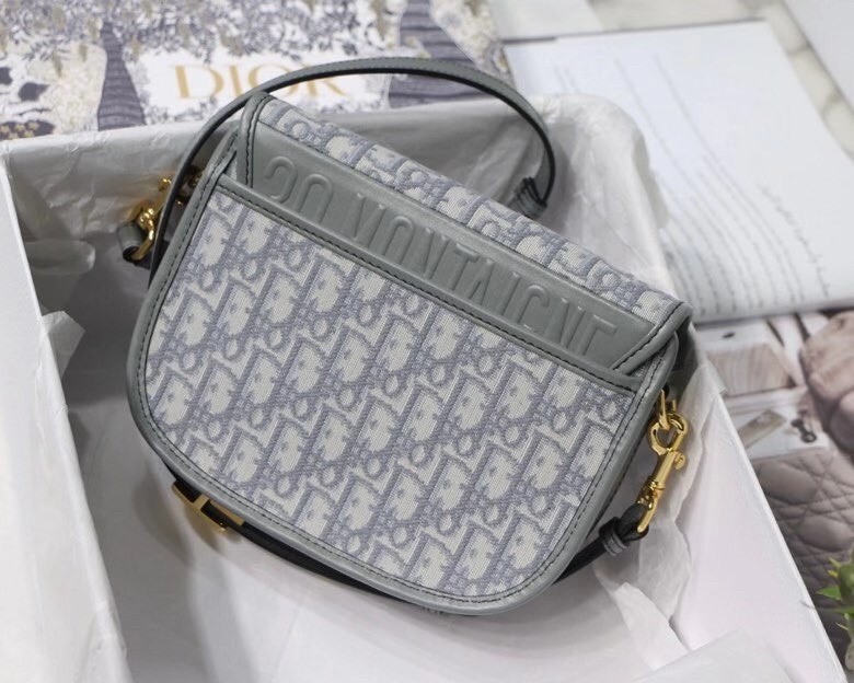 Dior Medium Bobby Bag In Grey Dior Oblique Canvas 088