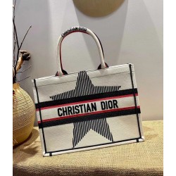 Dior DiorAlps Book Tote In White Three-Tone Embroidery 138