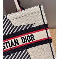 Dior DiorAlps Book Tote In White Three-Tone Embroidery 138