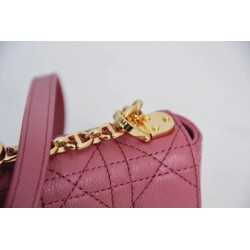 Dior Micro Caro Bag In Pink Cannage Calfskin 279