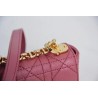 Dior Micro Caro Bag In Pink Cannage Calfskin 279