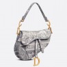 Dior Saddle Bag In Grey Toile de Jouy Embroidery 028