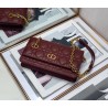 Dior Caro Belt Pouch with Chain In Bordeaux Calfskin 050