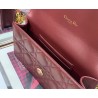 Dior Caro Belt Pouch with Chain In Bordeaux Calfskin 050