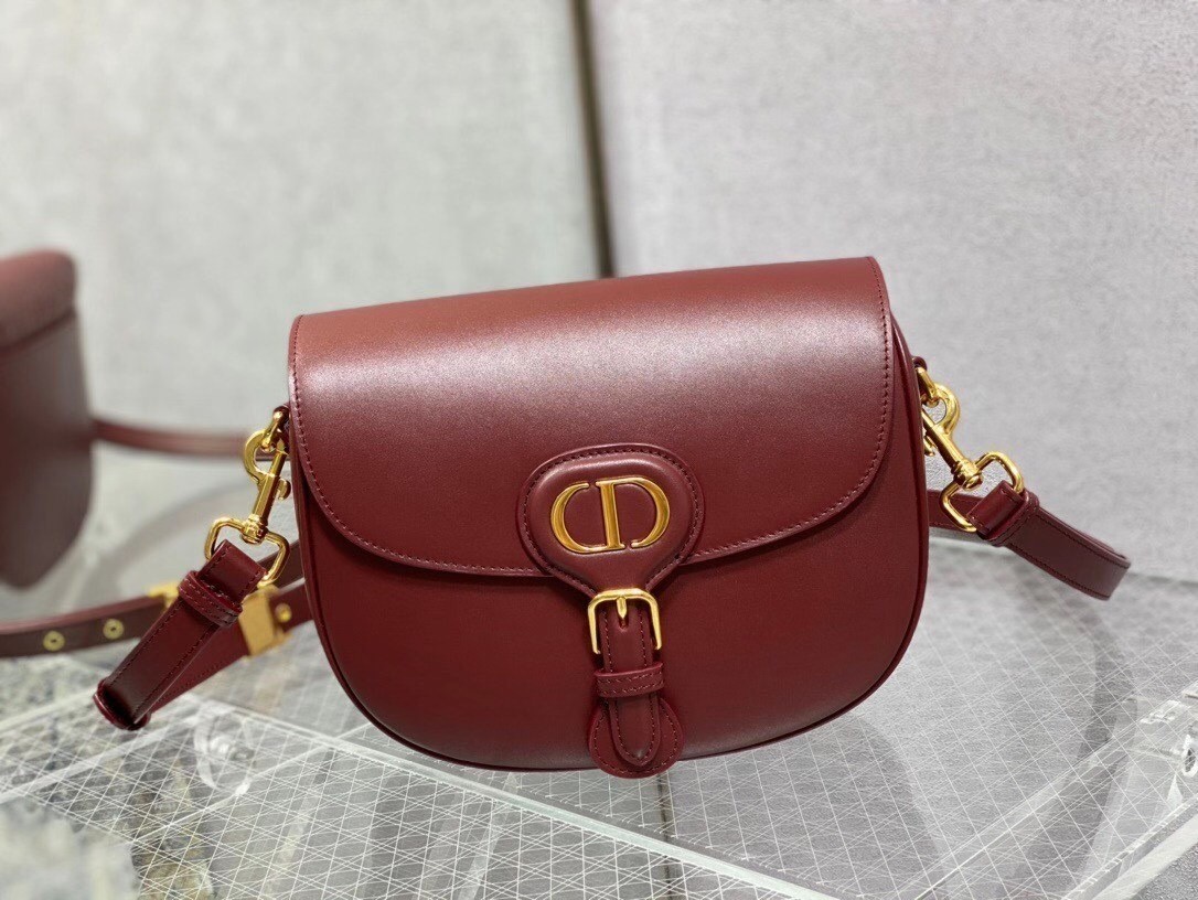 Dior Medium Bobby Bag In Bordeaux Calfskin 091