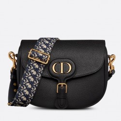 Dior Large Bobby Bag In Black Grained Calfskin 135