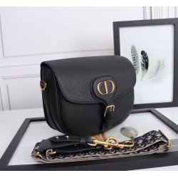 Dior Large Bobby Bag In Black Grained Calfskin 135