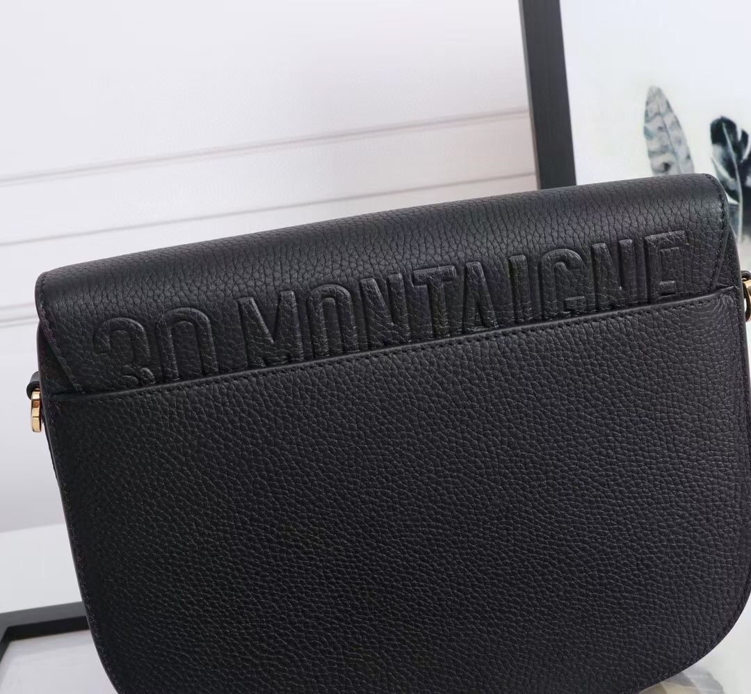 Dior Large Bobby Bag In Black Grained Calfskin 135